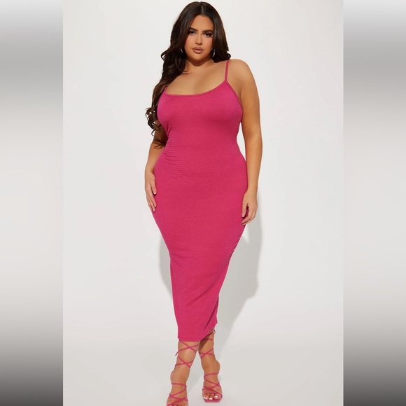 Fashion Nova Dresses & Skirts - Fashion Nova Fuchsia Pink Bodycon Maxi Dress - Size-3X